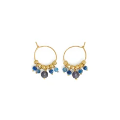 Tomfoolery Pastiglia Mini Kyanite Hoop Earrings Fashion