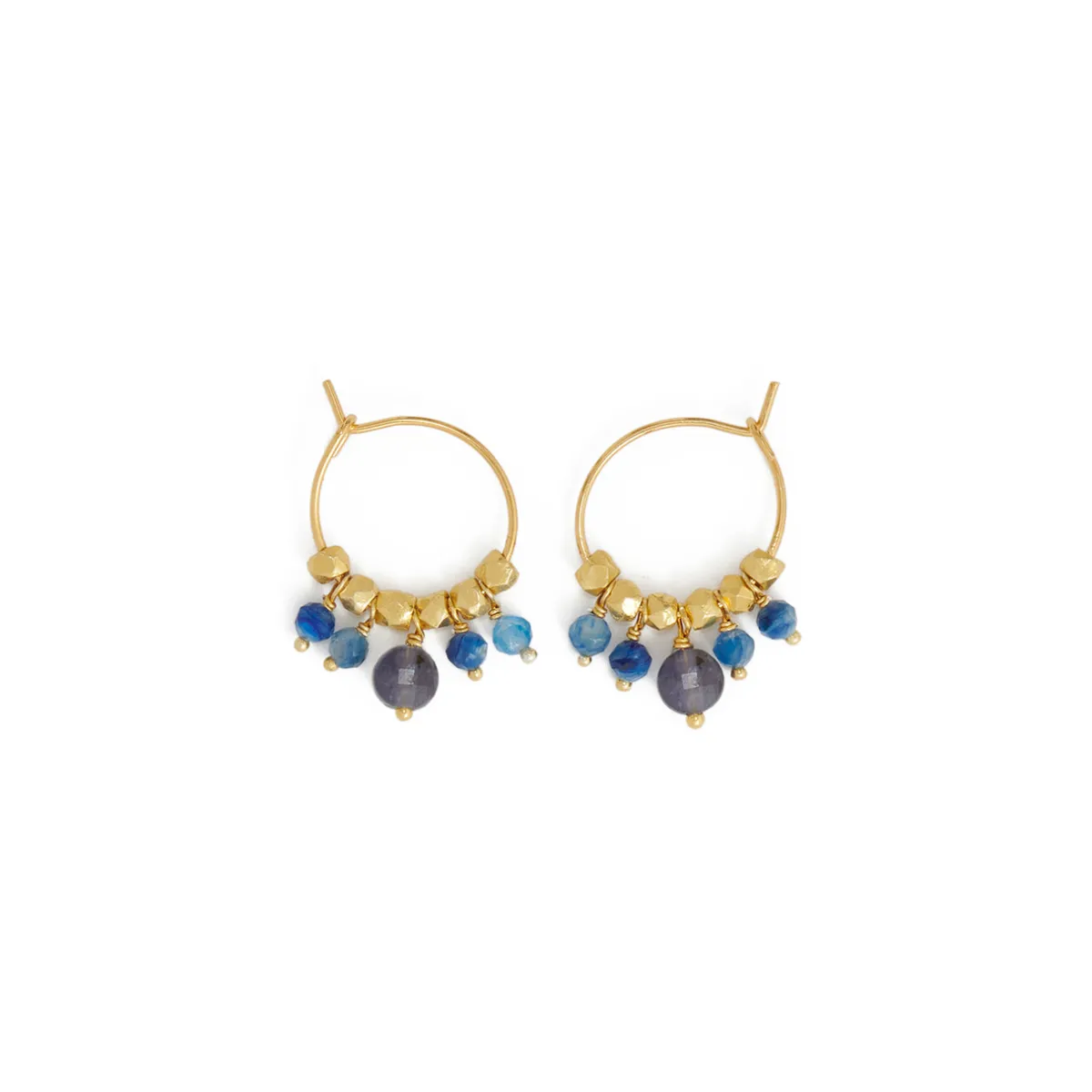 Tomfoolery Pastiglia Mini Kyanite Hoop Earrings Fashion