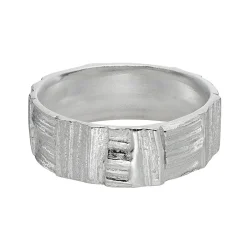 Tomfoolery Patchwork Oak Ring Silver Best