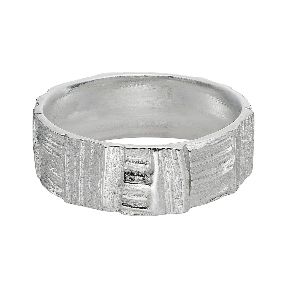 Tomfoolery Patchwork Oak Ring Silver Best
