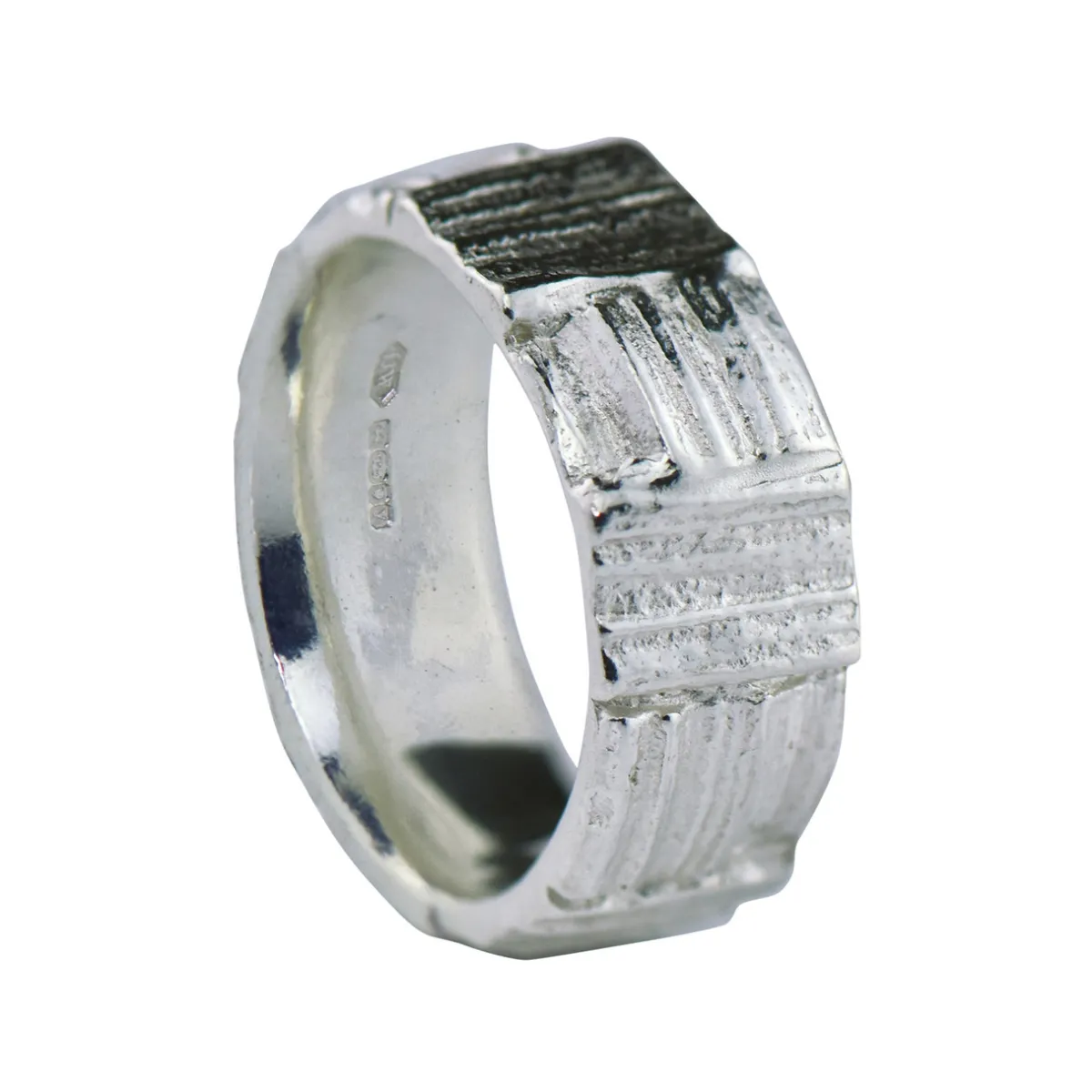 Tomfoolery Patchwork Oak Ring Silver Best