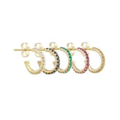 Tomfoolery Pavé Gemstone Hoops Clearance