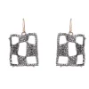 Tomfoolery Pave Checkerboard Wire Earrings Hot