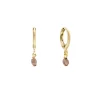 Tomfoolery Peach Marble Gemstone Hoops Fashion