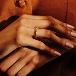 Tomfoolery Peach Mélange Mixed Cut Eternity Ring Online