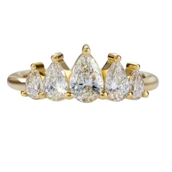 Tomfoolery Pear Diamond Engagement Ring with Five Gradient Diamonds Discount