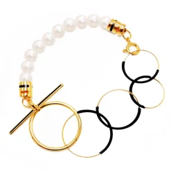 Tomfoolery Pearl & Loop Chain Bracelet Outlet