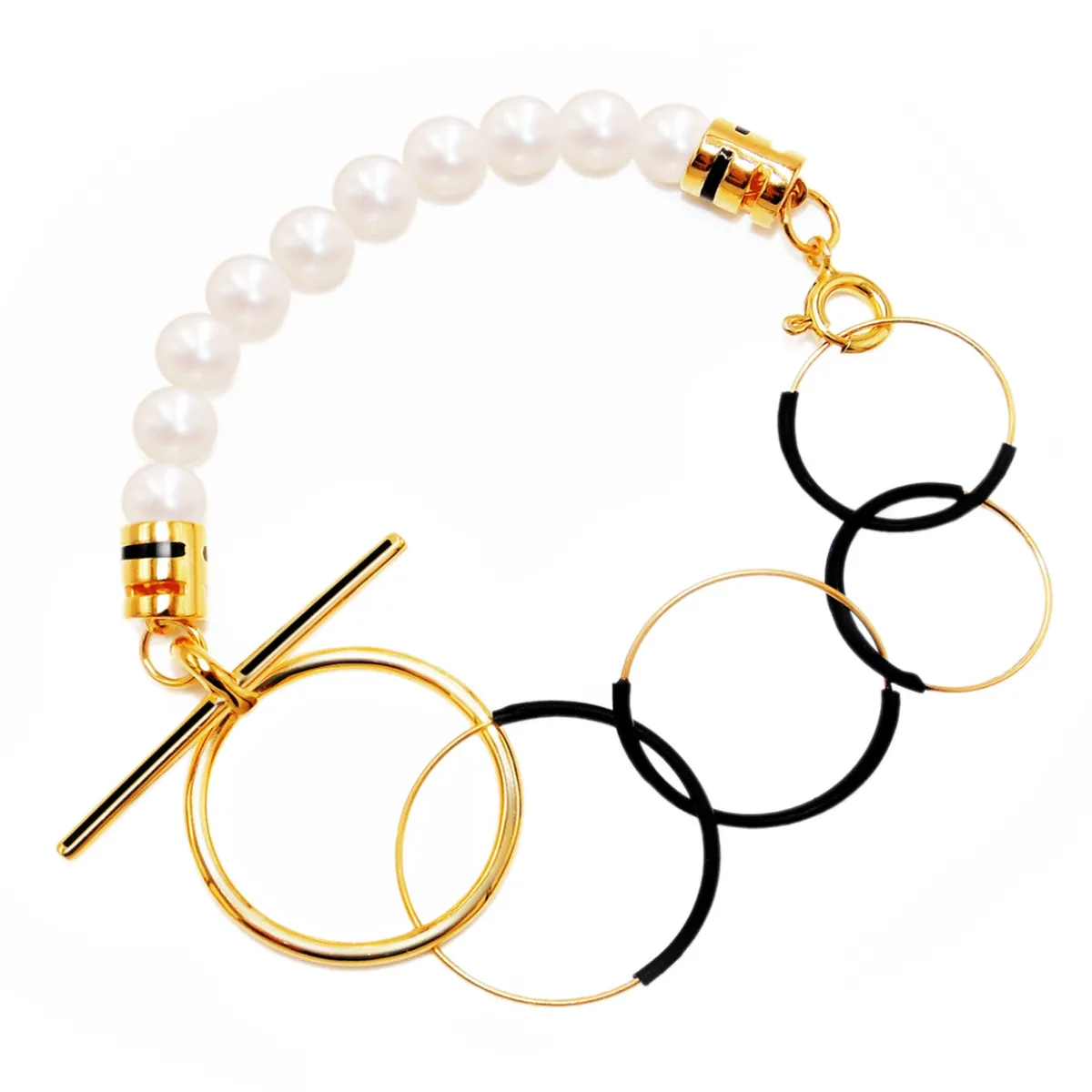 Tomfoolery Pearl & Loop Chain Bracelet Outlet