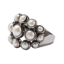 Tomfoolery Pearl Cabochon Dot Dome Ring Outlet