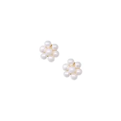 Tomfoolery Pearl Daisy Stud Earrings Hot