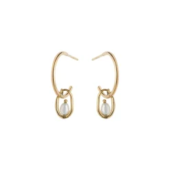 Tomfoolery Pearl Droplet Hoops Clearance