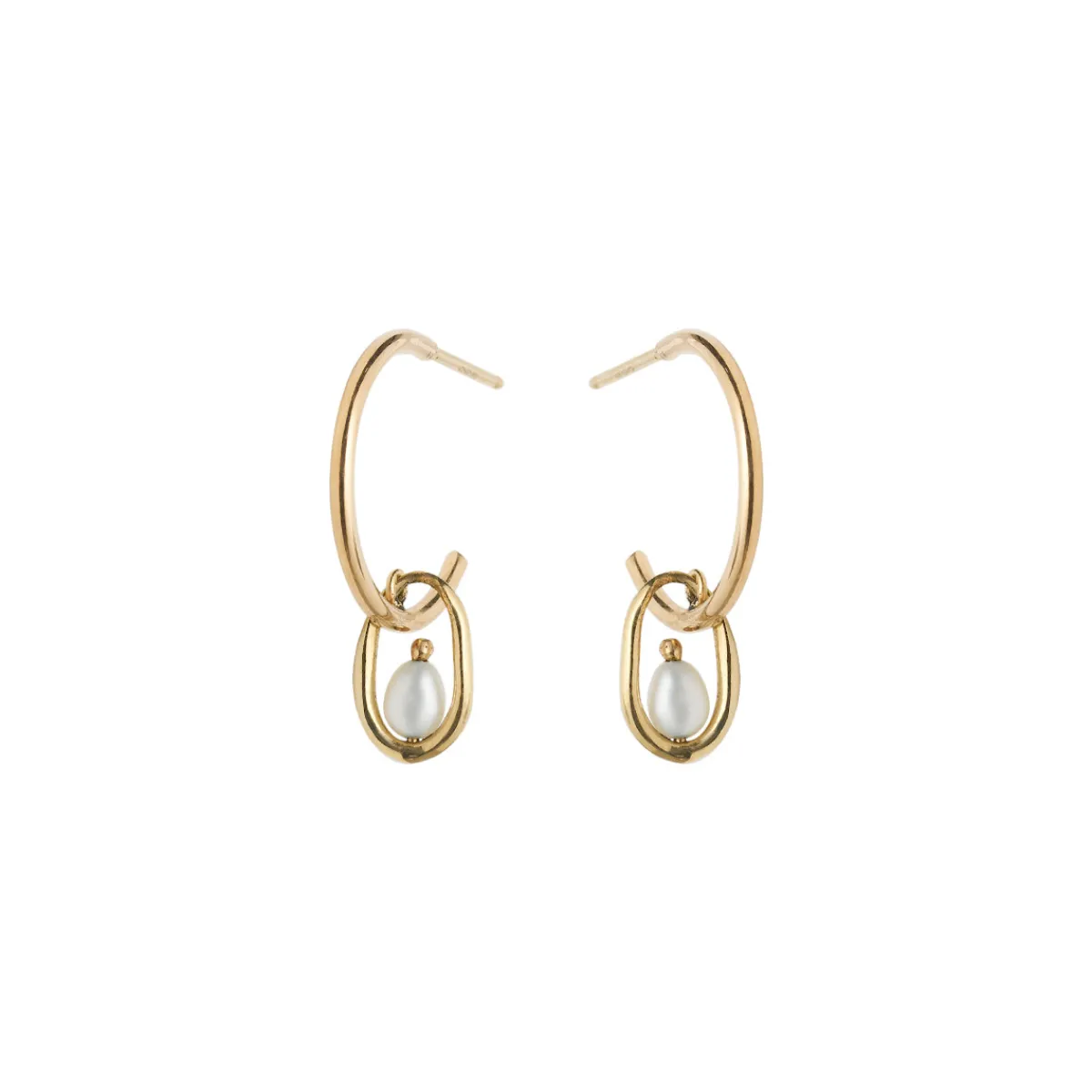 Tomfoolery Pearl Droplet Hoops Clearance