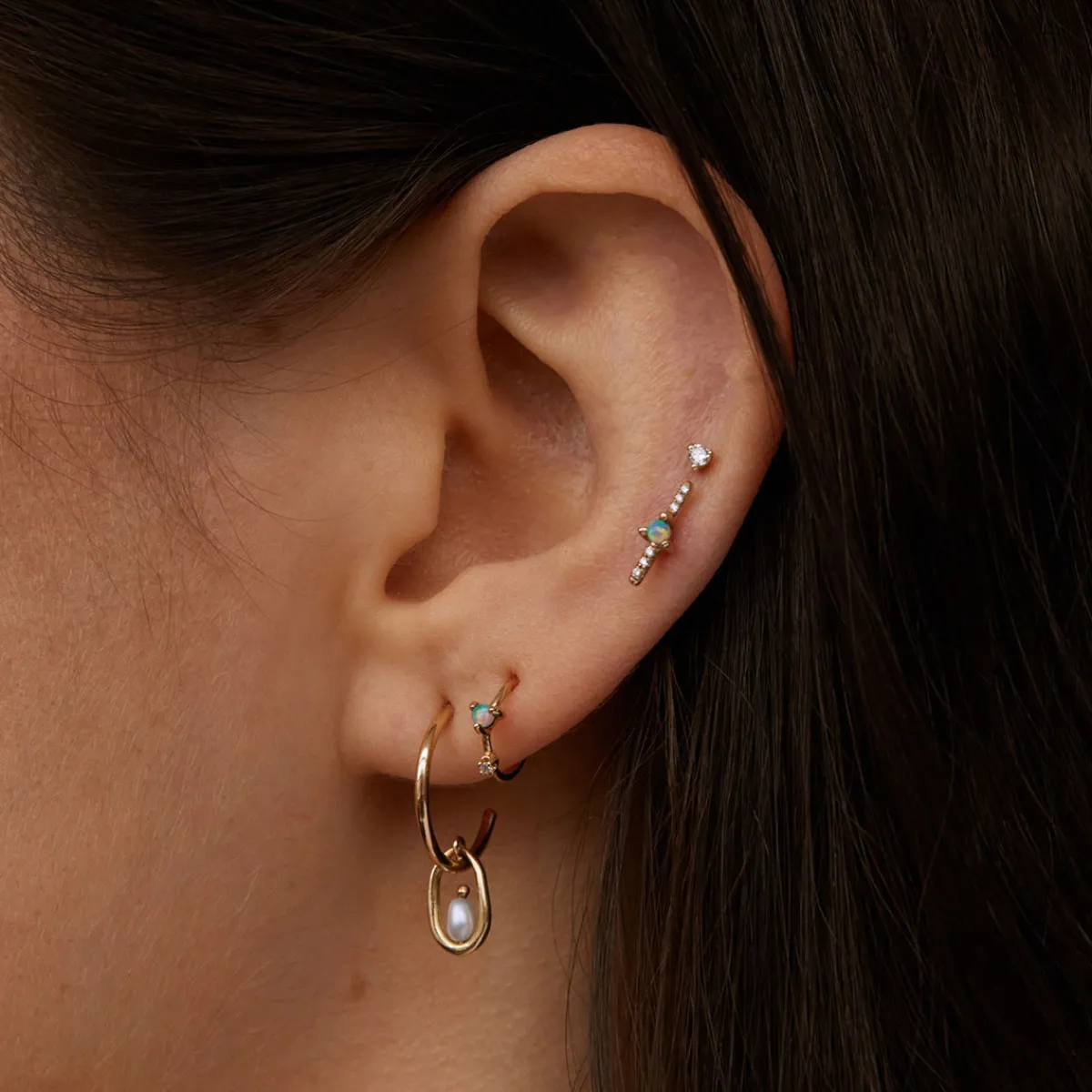 Tomfoolery Pearl Droplet Hoops Clearance
