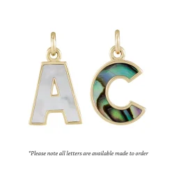 Tomfoolery Pearl Initial Plaque Pendant Outlet