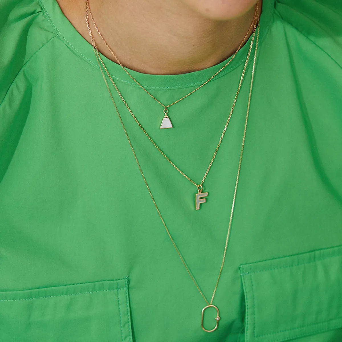 Tomfoolery Pearl Initial Plaque Pendant Outlet