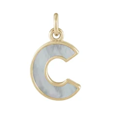 Tomfoolery Pearl Initial Plaque Pendant Outlet