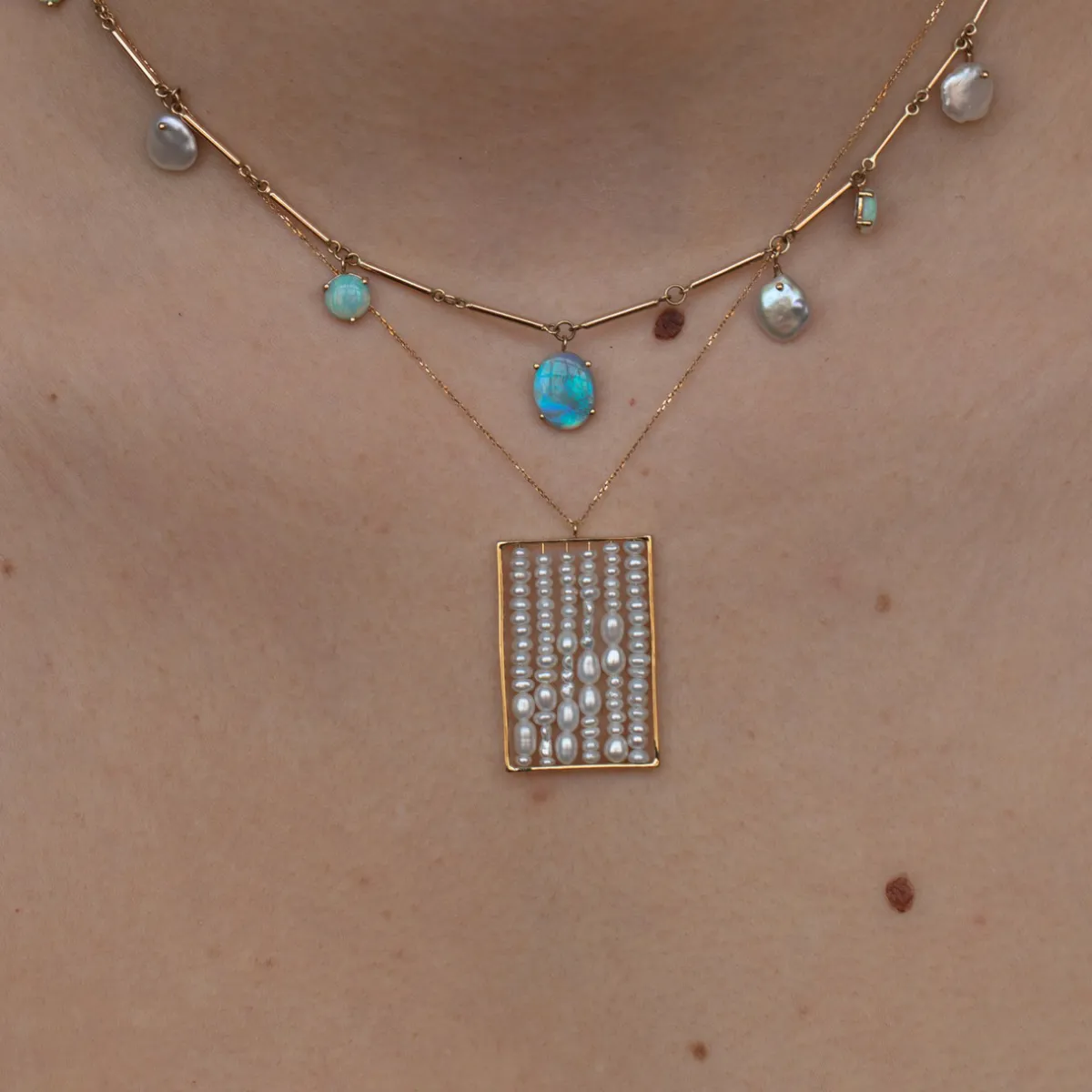 Tomfoolery Pearl Small Weaving Necklace Clearance