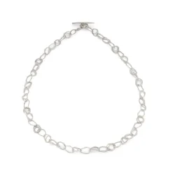 Tomfoolery Pebble Drawing Necklace Silver Hot