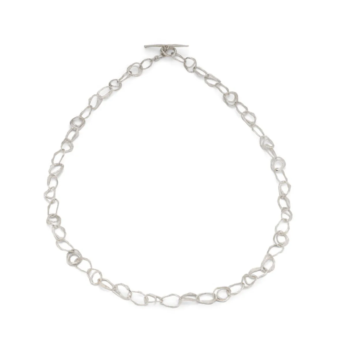 Tomfoolery Pebble Drawing Necklace Silver Hot