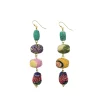 Tomfoolery Pebble Kantha Drop Earrings Clearance