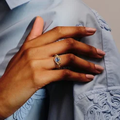Tomfoolery Periwinkle Fern Crown Sapphire Ring Online