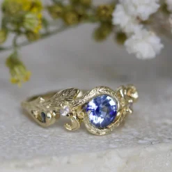 Tomfoolery Periwinkle Fern Crown Sapphire Ring Online