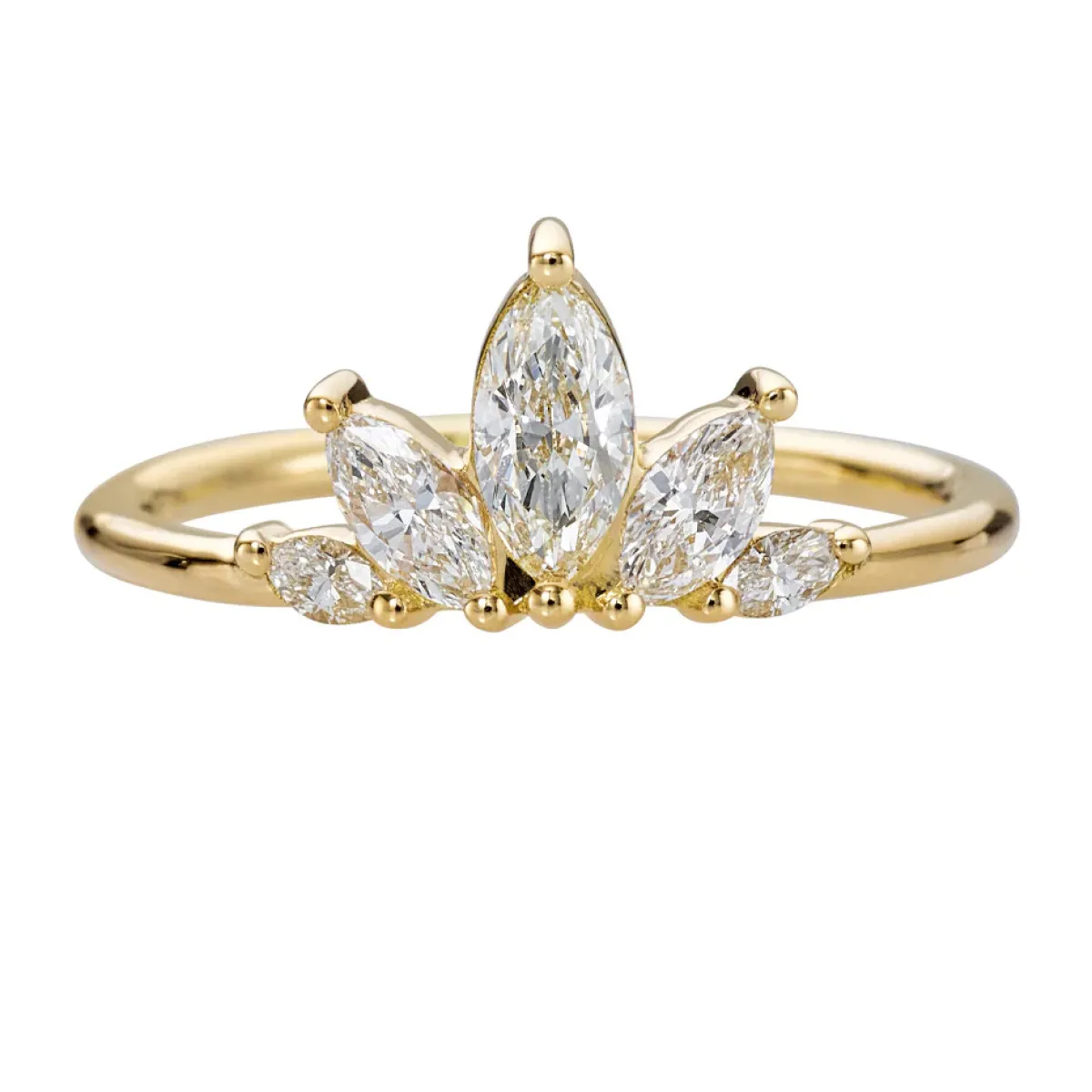 Tomfoolery Petal Wedding Band with Marquise Cut Diamonds Online