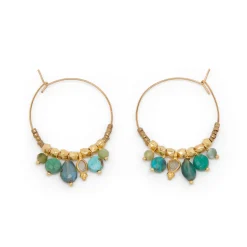 Tomfoolery Petalo Turquoise & Tourmaline Hoops Online