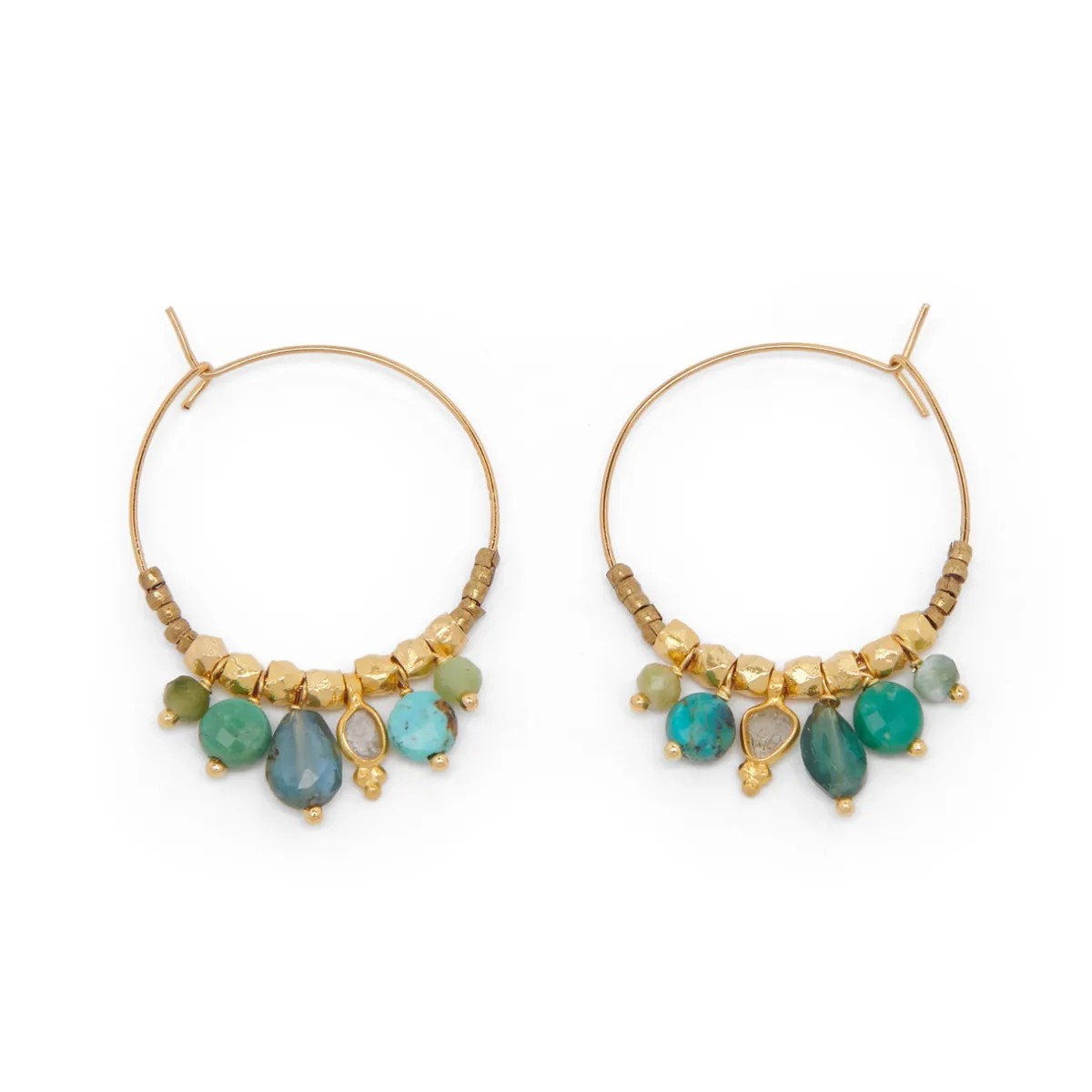 Tomfoolery Petalo Turquoise & Tourmaline Hoops Online