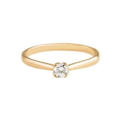Tomfoolery Petal-Set Diamond Solitaire Ring Fashion