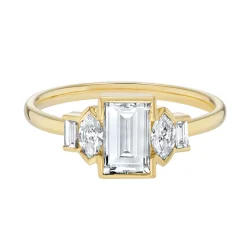 Tomfoolery Petite Basilica Baguette & Marquise Diamond Ring Best