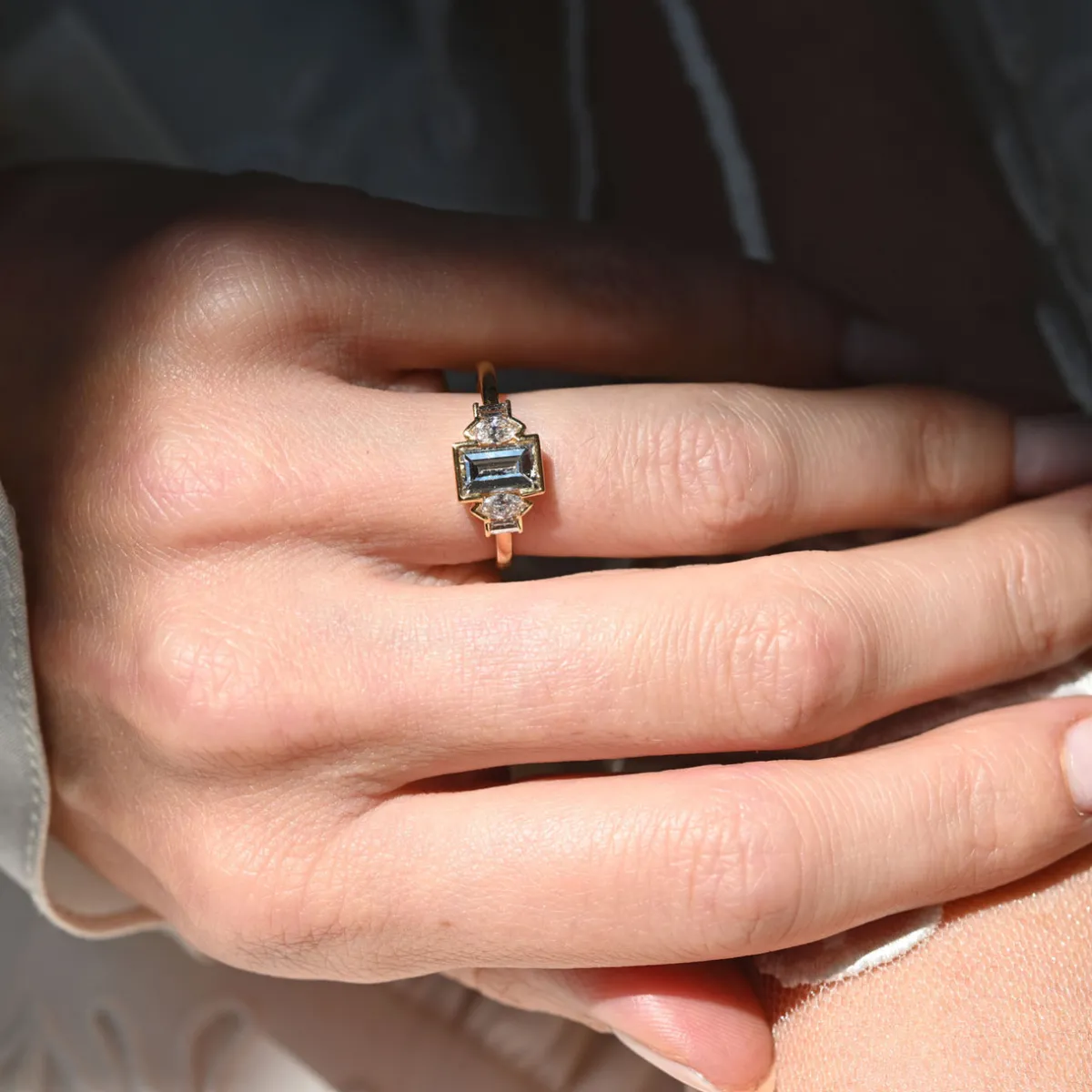 Tomfoolery Petite Basilica Baguette & Marquise Diamond Ring Best