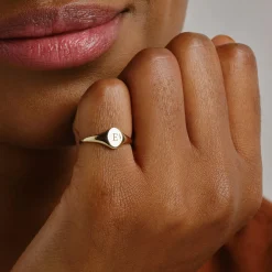 Tomfoolery Petite Signet Ring in 14ct Yellow Gold Sale
