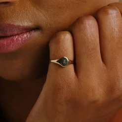 Tomfoolery Petite Signet Ring in 14ct Yellow Gold Sale