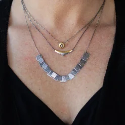 Tomfoolery Petite Square Pivot Necklace New