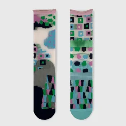 Tomfoolery Pink & Aqua Pattern Tulle Socks(Out of Stock) Best