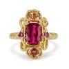 Tomfoolery Pink & Orange Gemstone Totem Ring Fashion