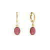 Tomfoolery Pink Agate Cabochon Hoops Online