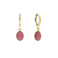 Tomfoolery Pink Agate Cabochon Hoops Online