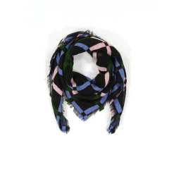 Tomfoolery Pink, Blue, Khaki and Black Scarf Outlet