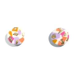 Tomfoolery Pink Confetti Studs New