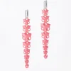 Tomfoolery Pink 3D Printed Blossom Drop Earrings Clearance