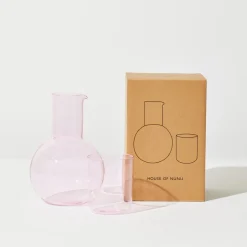 Tomfoolery Pink Glass Belly Carafe + Cup Set Sale