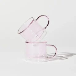 Tomfoolery Pink Glass Double Trouble Cup Set Discount