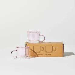 Tomfoolery Pink Glass Shorty Espresso Cup Set Best