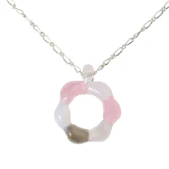 Tomfoolery Pink Lollipop Ribbed Glass Pendant Hot
