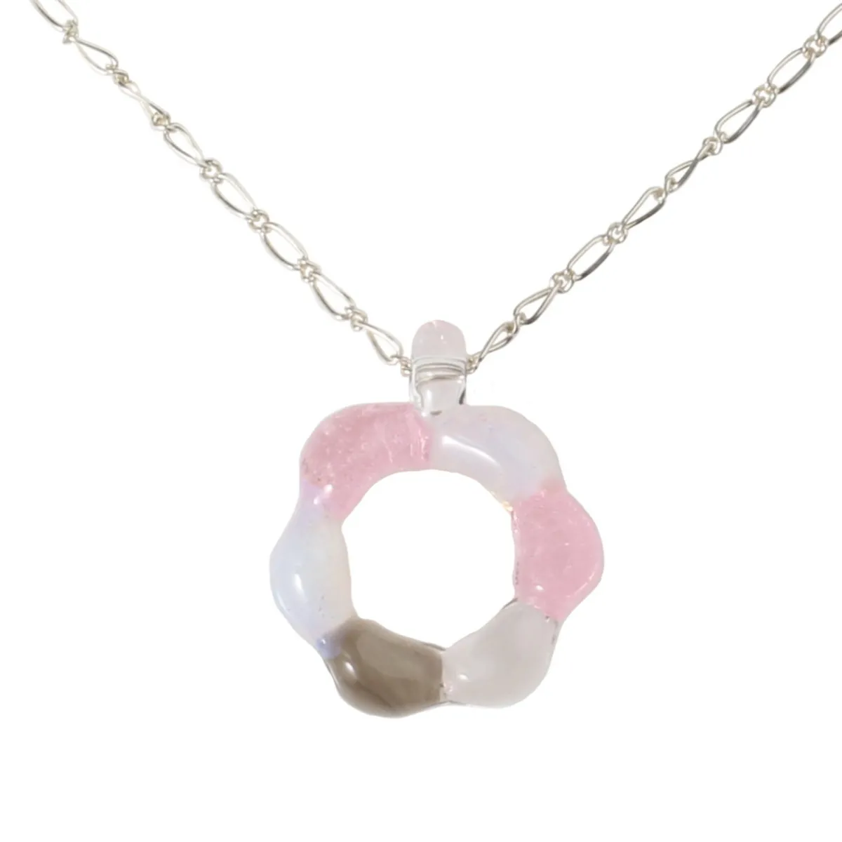 Tomfoolery Pink Lollipop Ribbed Glass Pendant Hot