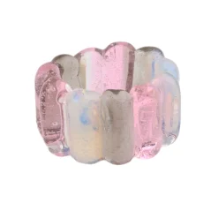 Tomfoolery Pink Lollipop Ribbed Glass Ring Discount