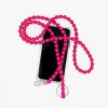 Tomfoolery Pink Perlen Wooden Beaded iPhone Necklace & Keychain Clearance
