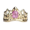 Tomfoolery Pink Sapphire Princess Mermaid Crown Ring Hot